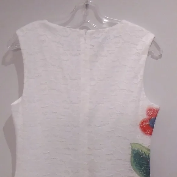 Desigual White Dress with Red and Blue Floral Accents - Picture 6 of 14